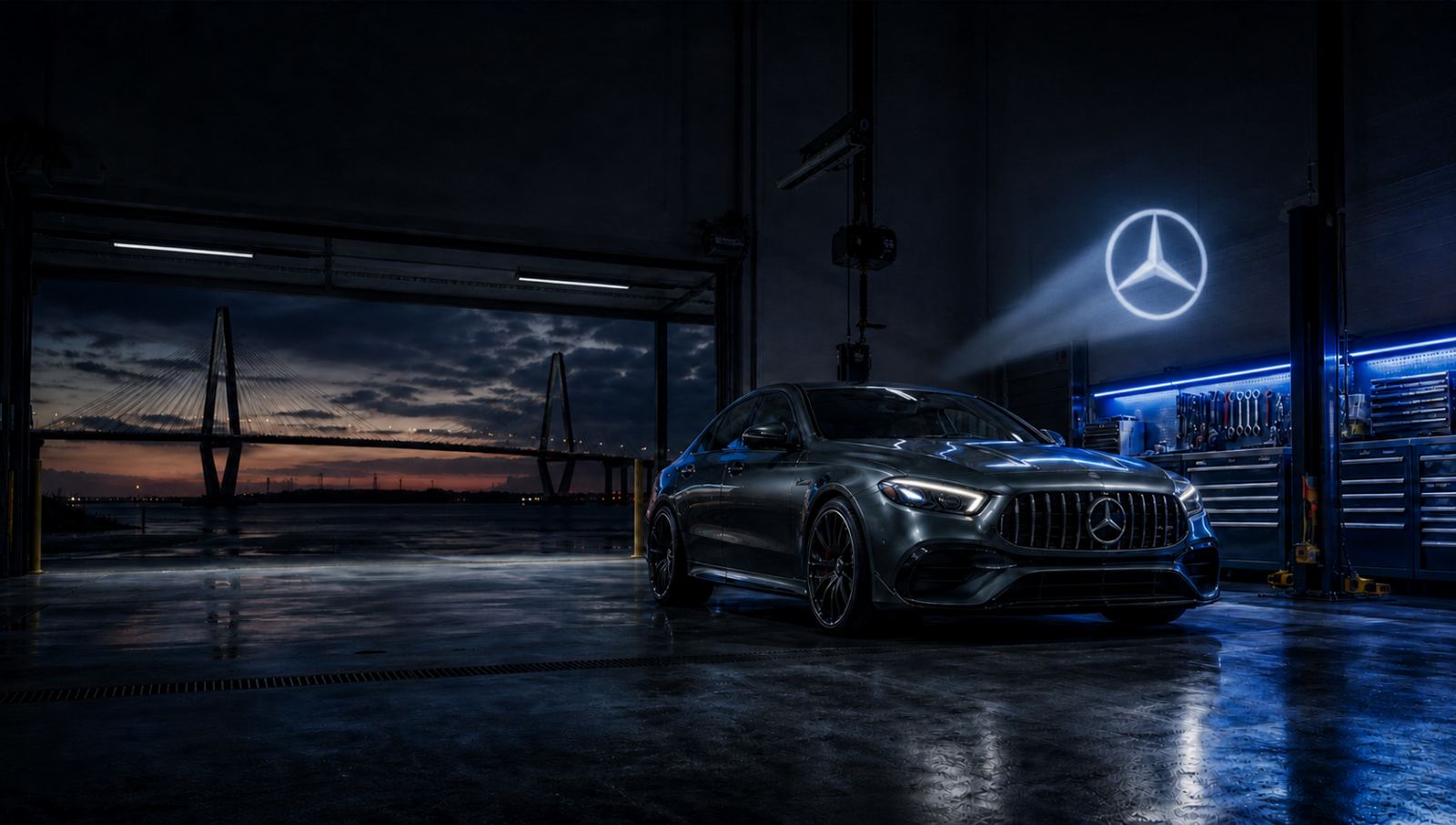 Mercedes-AMG in the Elite Benz Mercedes-Benz service bay in Summerville, SC