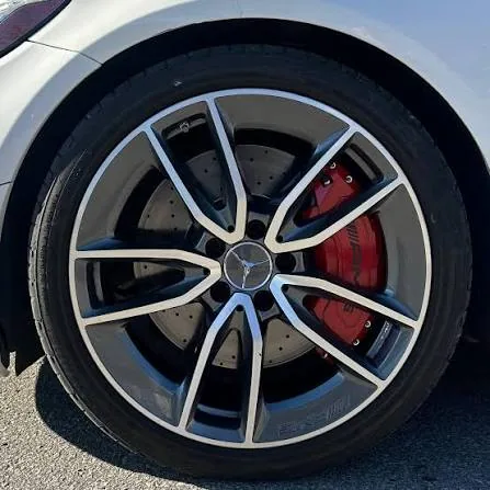 Mercedes-AMG wheel with red brake caliper