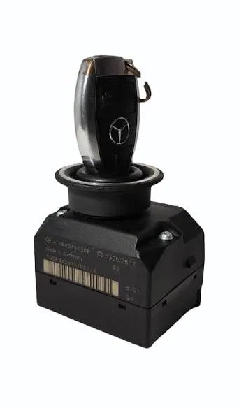 Mercedes-Benz key inserted into an electronic ignition switch